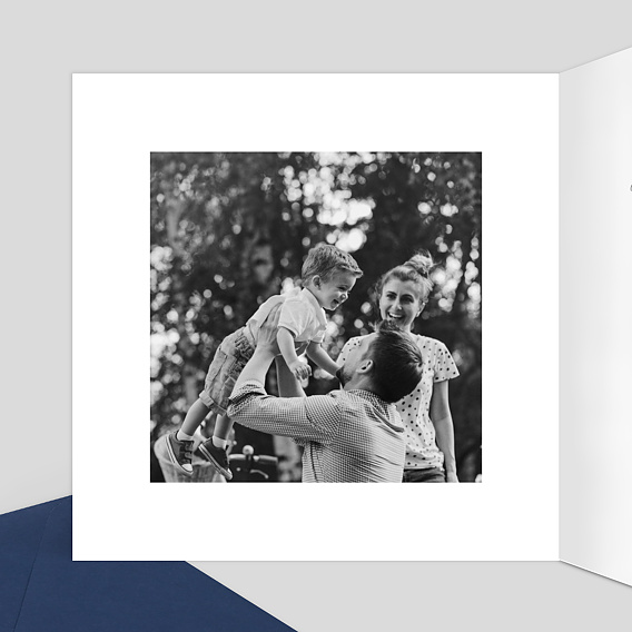 Carte de remerciement Dorure Cadre 4 Photos Intérieur Gauche