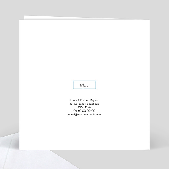 Carte de remerciement Cadre Verso