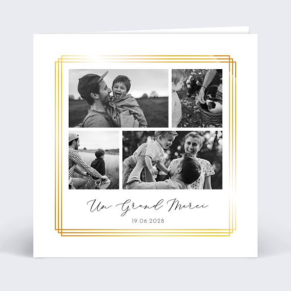 Remerciements Toutes Occasions Dorure Cadre 4 Photos