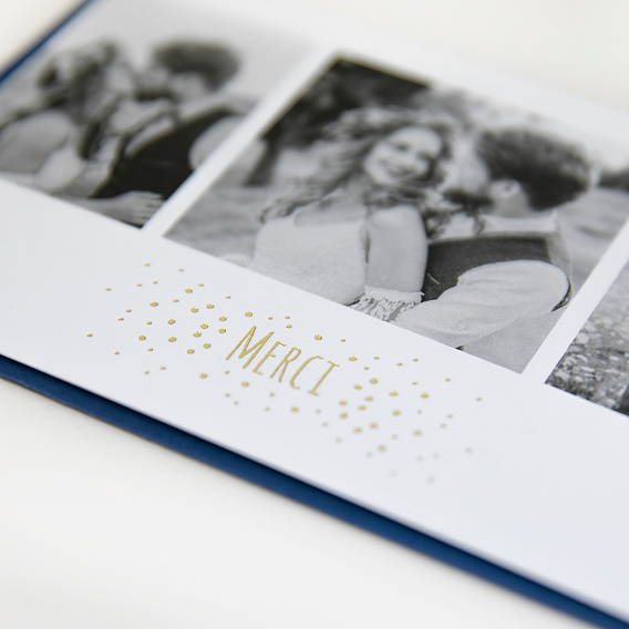 Carte de remerciement Poussière d'Etoiles Dorure Après 2