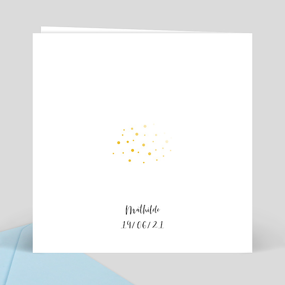 Carte de remerciement Dorure Pois Merci Verso