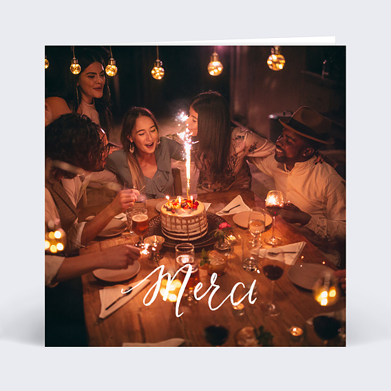 Carte de remerciement Calligraphie Recto