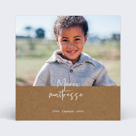 Carte de remerciement Bohème Recto