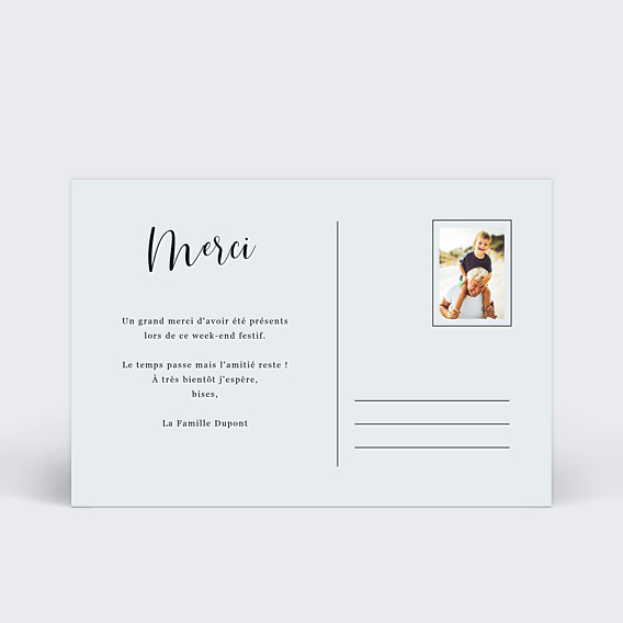 Remerciements Toutes Occasions Carte Chic