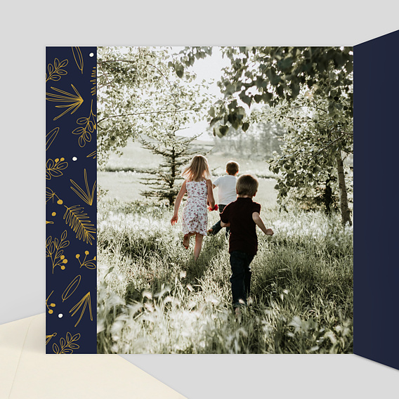 Carte de remerciement Motif Champêtre Intérieur Gauche