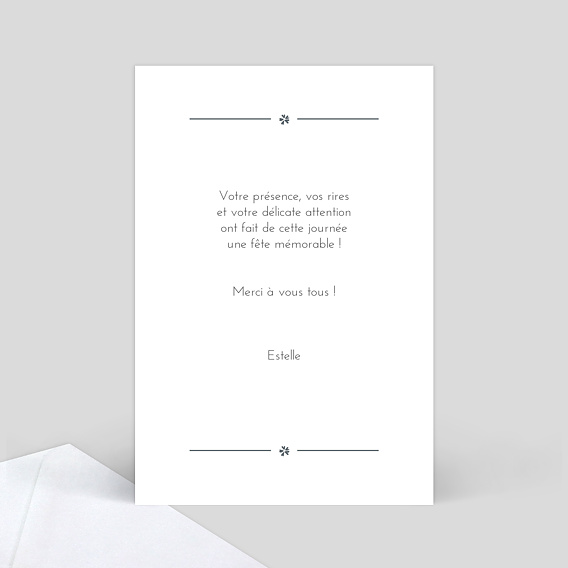 Carte de remerciement Cadre Chic 3 Photos Verso