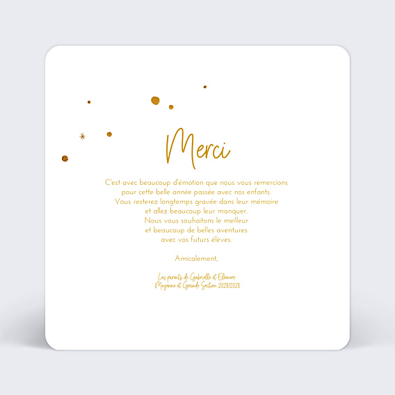 Remerciements Toutes Occasions Golden Dots