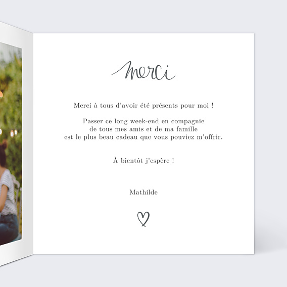 Remerciements Toutes Occasions Jolie Typo 2 Photos