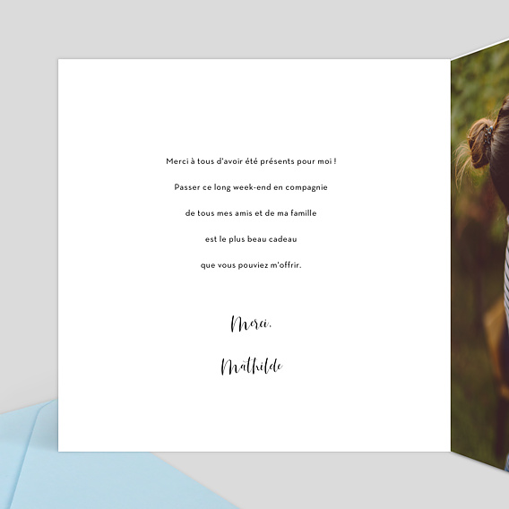 Carte de remerciement Dorure Pois Merci Intérieur Gauche