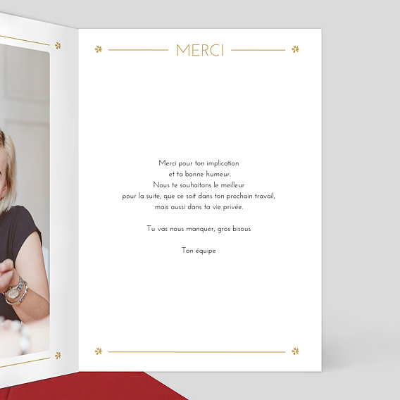 Carte de remerciement Losange Fleuri Intérieur Droit