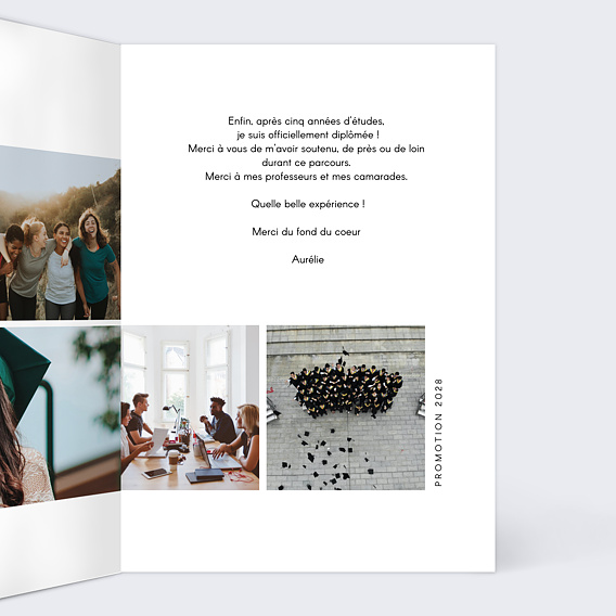 Carte de remerciement Multiphoto Merci Intérieur Droit