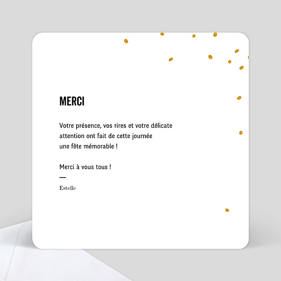 Carte de remerciement Poussière d'Etoiles Bleu Verso