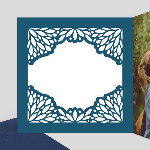 Carte de remerciement Découpe Dentelle Intérieur Gauche