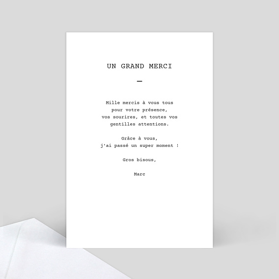 Carte de remerciement Polaroid Simple Verso