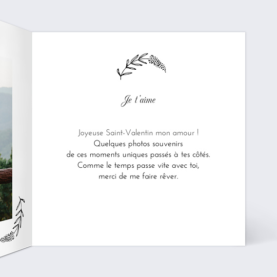 Carte d'Amour Couronne de Feuilles Initiales