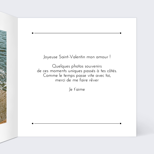 Carte de Saint-Valentin Design Intérieur Droit