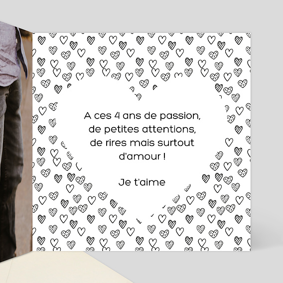 Carte d'amour Coeur Tendre Intérieur Droit