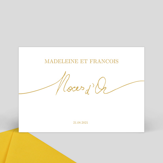 Carte Souvenir Anniversaire De Mariage Lettres D Or Popcarte Carte Souvenir Anniversaire De Mariage Lettres D Or Popcarte