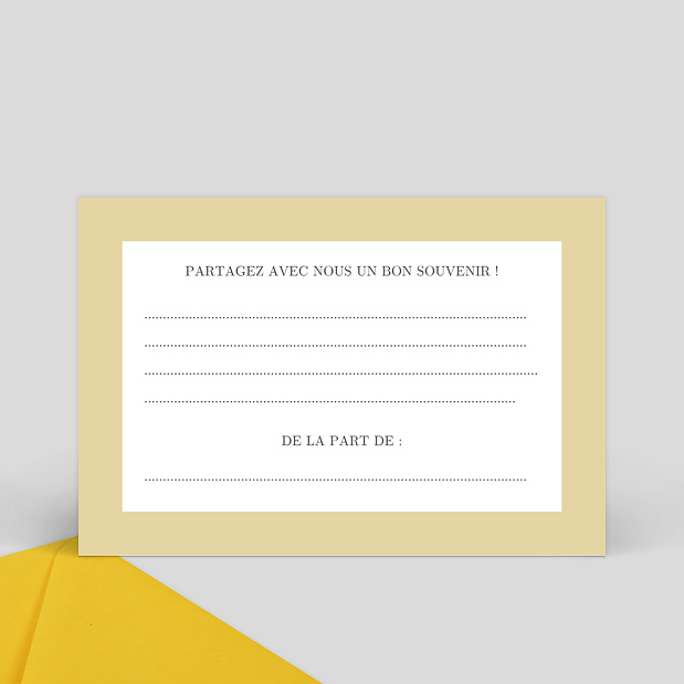 Carte Souvenir Anniversaire de Mariage Lettres Verso
