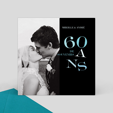 Carte Souvenir Anniversaire de Mariage 60 ans 