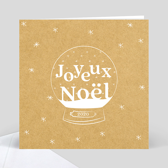 Carte de Voeux Entreprise Boule de Noël Kraft