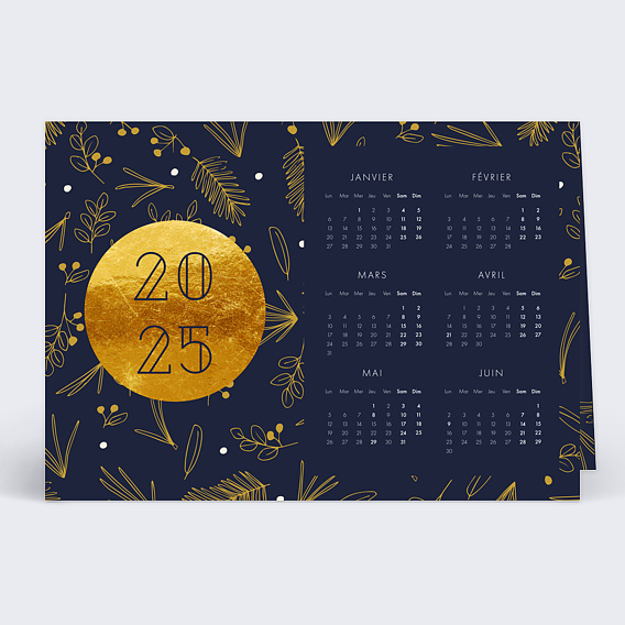 Carte de voeux Calendrier champêtre - Popcarte