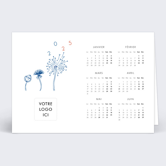 Carte de vœux entreprise Calendrier Envolée