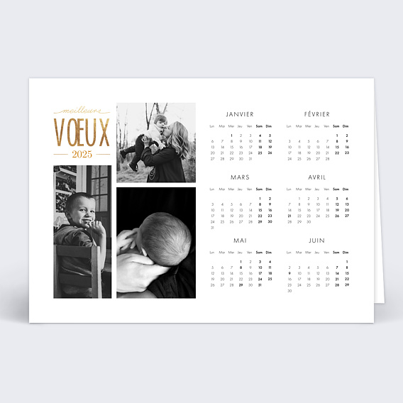 Carte de voeux Calendrier Jeu typographique