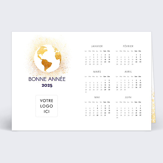 Carte de Vœux Entreprise Calendrier Jolie Terre