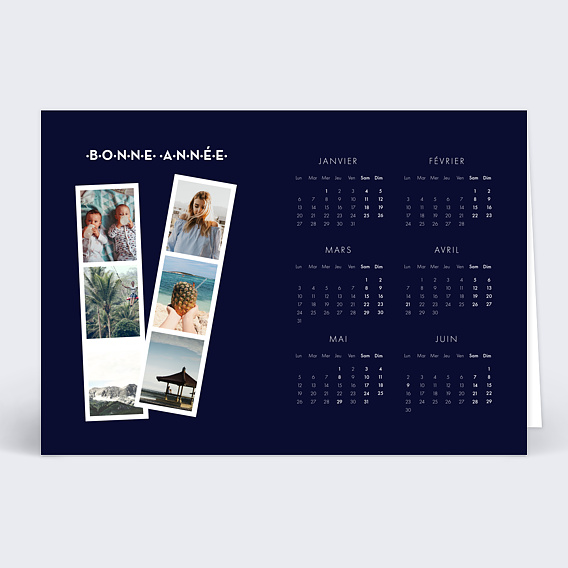 Carte de voeux Calendrier Retrospective Photomaton