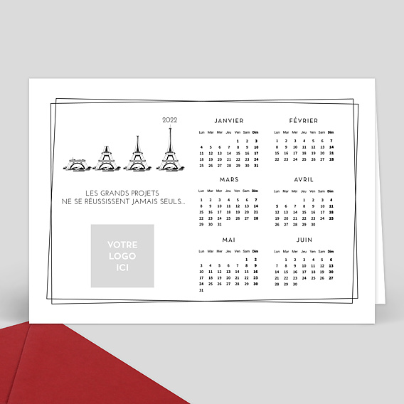 Carte de Voeux Entreprise Calendrier de voeux immobilier