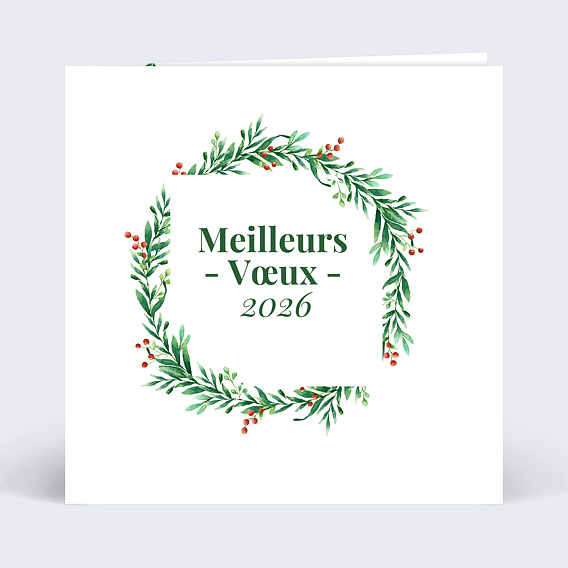 Carte De Voeux Entreprise Couronne De Noel Popcarte Carte De Voeux Entreprise Couronne De Noel Popcarte