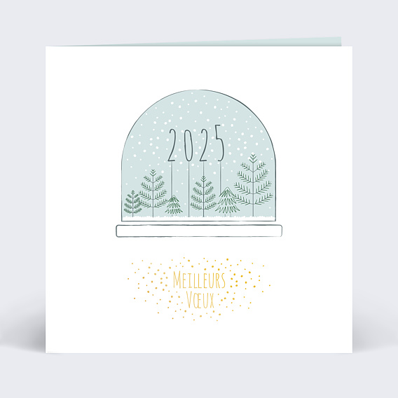 Carte de voeux Dorure Boule à Neige
