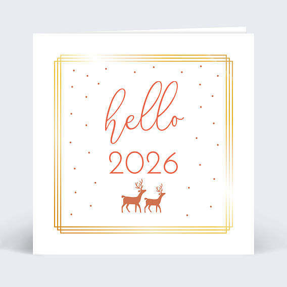 Carte de Voeux Dorure Hello New Year