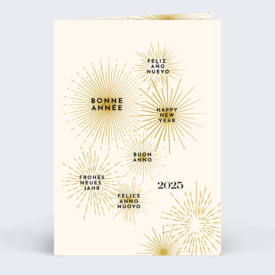 Carte de voeux Firework multilingue 