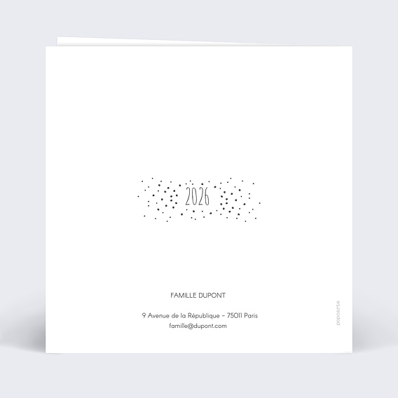 Carte de voeux Dorure Etoiles Photos Verso