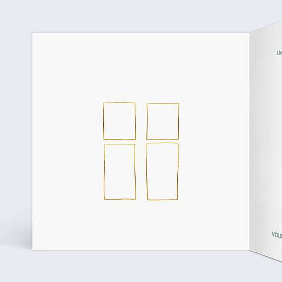 Carte de voeux Découpe Fenêtre Intérieur Gauche