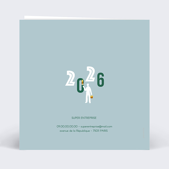 Carte de vœux entreprise Construction Illustration Verso