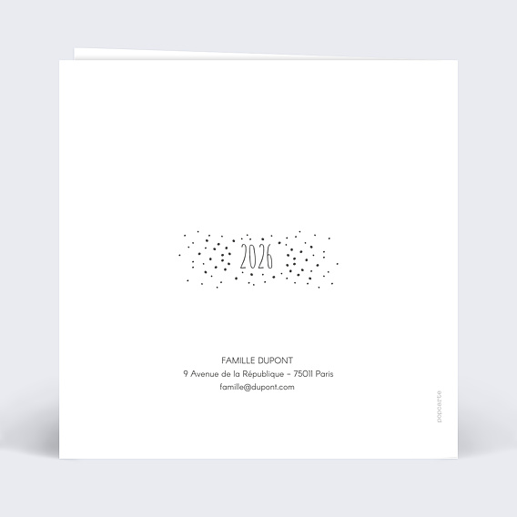 Carte de voeux Dorure Etoiles 4 Photos Verso