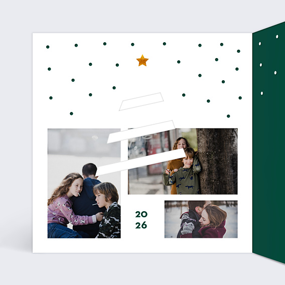 Carte de Voeux Particuliers Découpe Sapin de Noël
