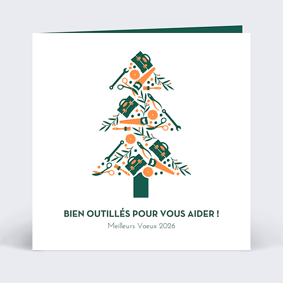 Carte de Voeux Entreprise Artisanat Sapin 