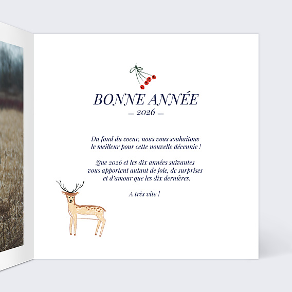 Carte de voeux Fin d'année Intérieur Droit