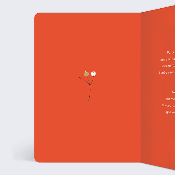 Carte de Voeux Entreprise Fleurs et Feuilles de Noël