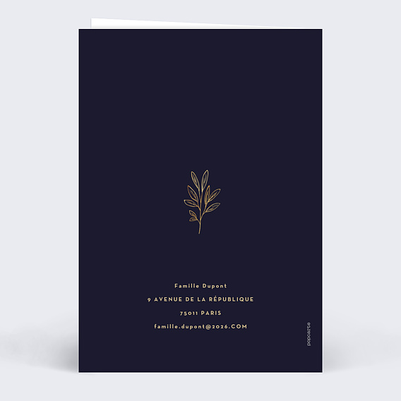 Carte de voeux Elégant Éclat Verso