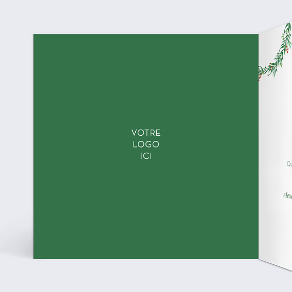 Carte de vœux entreprise Couronne de Noël  Intérieur Gauche
