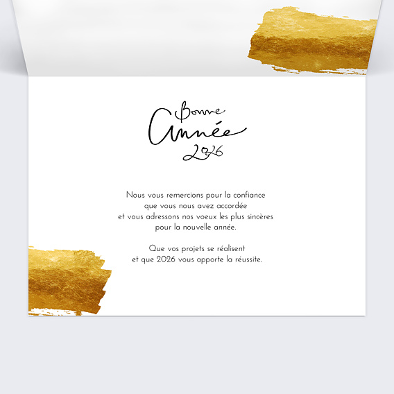 Carte de vœux entreprise Calendrier Pinceau Intérieur Droit