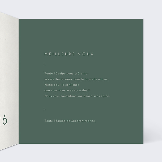 Carte de vœux entreprise Sapin Aquarelle Intérieur Droit