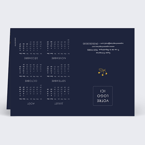 Carte de Voeux Entreprise Calendrier Champêtre