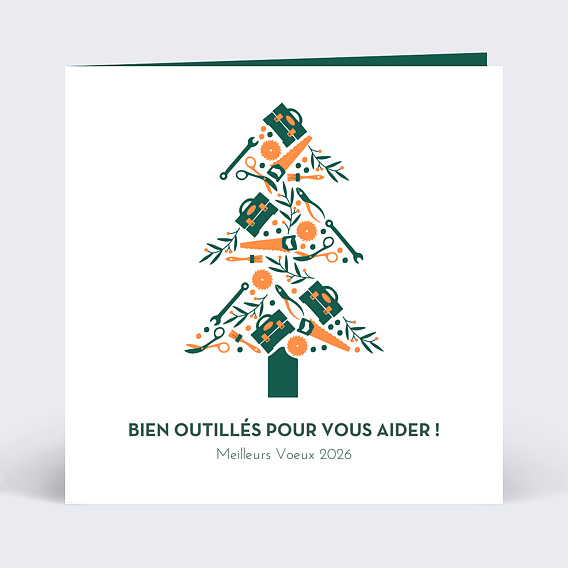 Carte de vœux entreprise Artisanat Sapin Recto