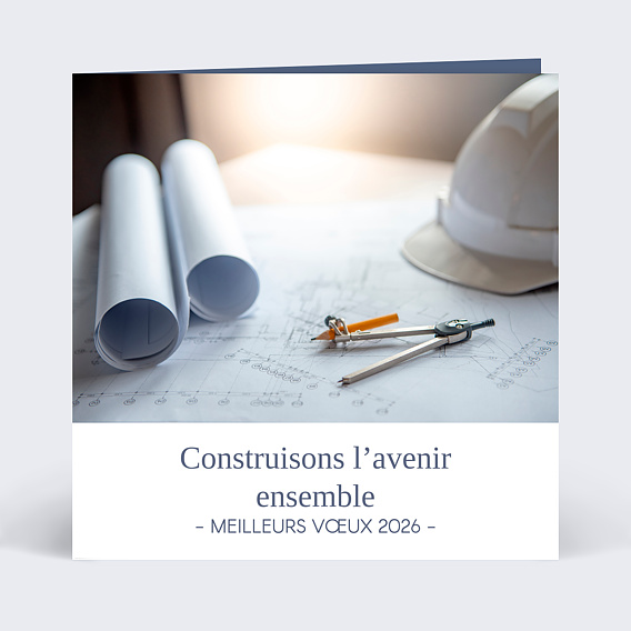 Carte de vœux entreprise Construction Photographie Recto